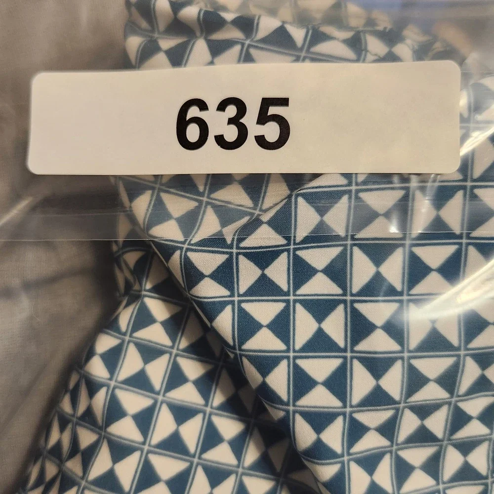J. Crew Swim Trunks Mens L Blue White Geometric Pattern Drawstring Shorts